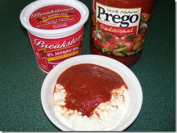 cottage cheese and spaghetti sauce