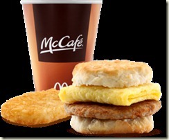 mcdonalds coffee and biscuit
